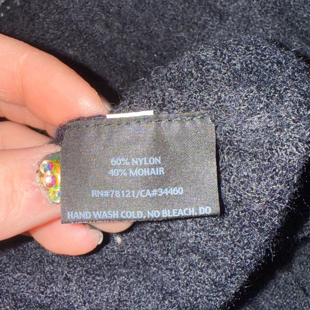 Eileen Fisher Mohair Black Lightweight Open-Front Cardigan Sweater Size Large - Picture 10 of 11